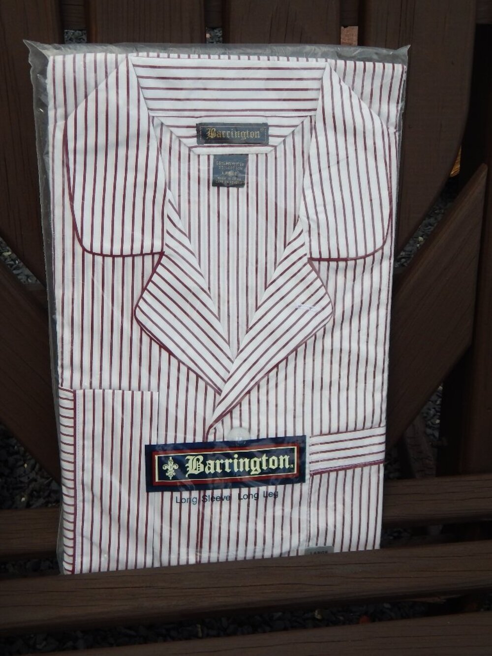 Vintage Barrington Men's 100% Cotton 2pc Pajama Set Size Large New Old Stock